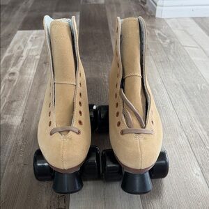 New Sure-grip Tan Suede Roller Skates